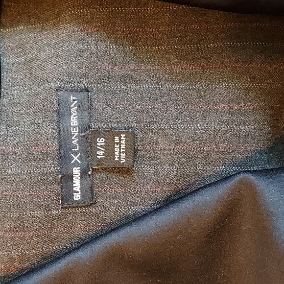 Glamour x Lane Bryant charcoal pinstripe duster jacket sz 14/16 14 16 - Picture 4 of 6